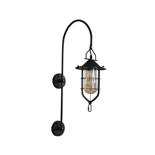 Industrial Clear Glass Wall Light With Rustic Charm - Perfect For Living Rooms