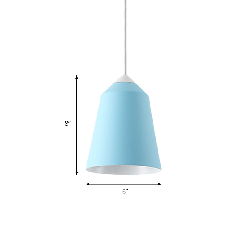Minimalist Metal Bell Pendant Lighting - 1 Light White/Blue/Gold Ceiling Light