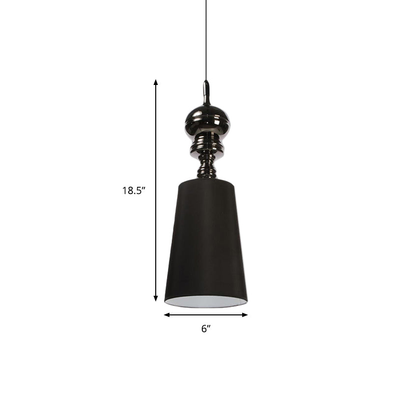 Tapered Nordic Fabric LED Pendant Lamp - 6"/8"/10" Dia - Black/White