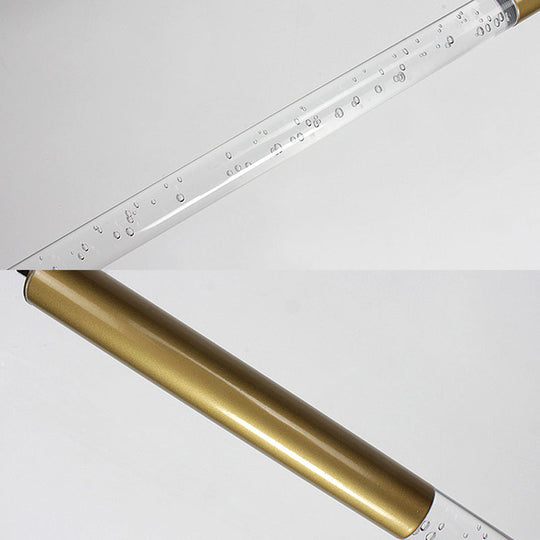 Modern Bubble Crystal Pendant Light - Linear Design Gold Finish Warm/White/Purple Ideal For Bars