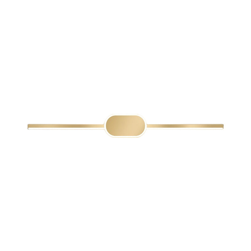 Metallic Led Gold Wall Mounted Vanity Sconce - Simple Style 16/23.5/31.5 W