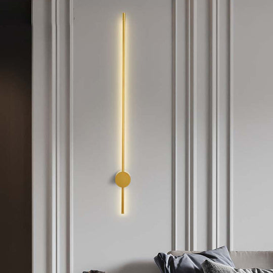 Modern Gold Led Bedside Wall Light Sconce - Minimalist Linear Metal Design (47/57 Width) / 47