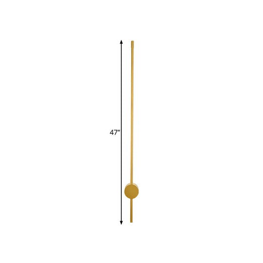 Modern Gold Led Bedside Wall Light Sconce - Minimalist Linear Metal Design (47/57 Width)