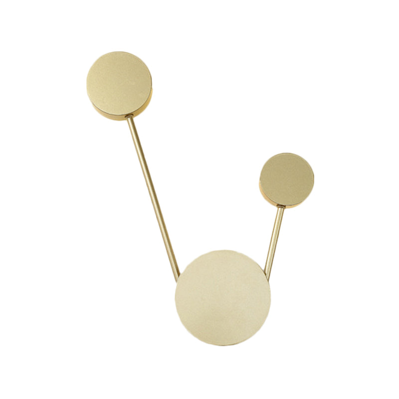 Minimalist Gold Led Corridor Wall Sconce With Round Metal Shade