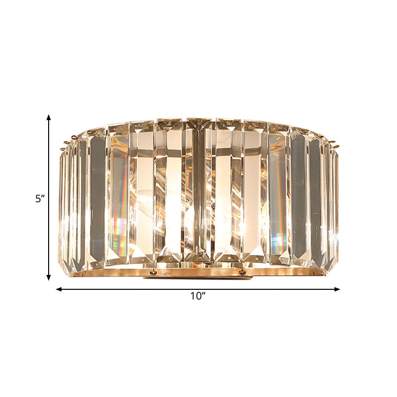 Gold Faceted Crystal 1-Head Wall Sconce For Modern Bedroom Lighting