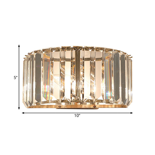 Gold Faceted Crystal 1-Head Wall Sconce For Modern Bedroom Lighting