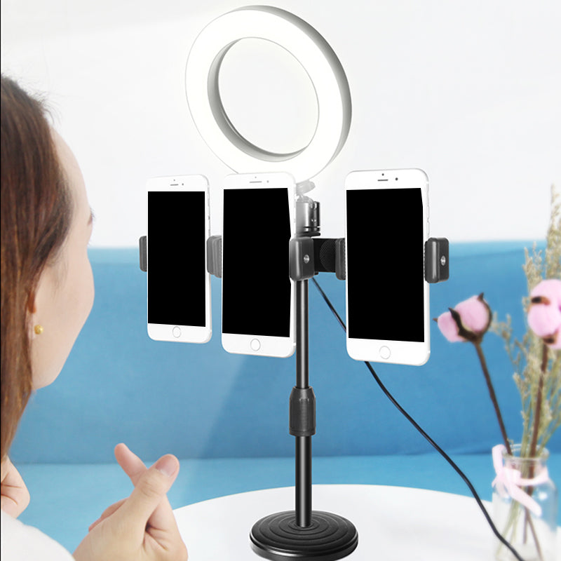 Modern Usb Vanity Light - Phone Support Led Fill Flush Lamp With Black Finish & Round Metal Shade /