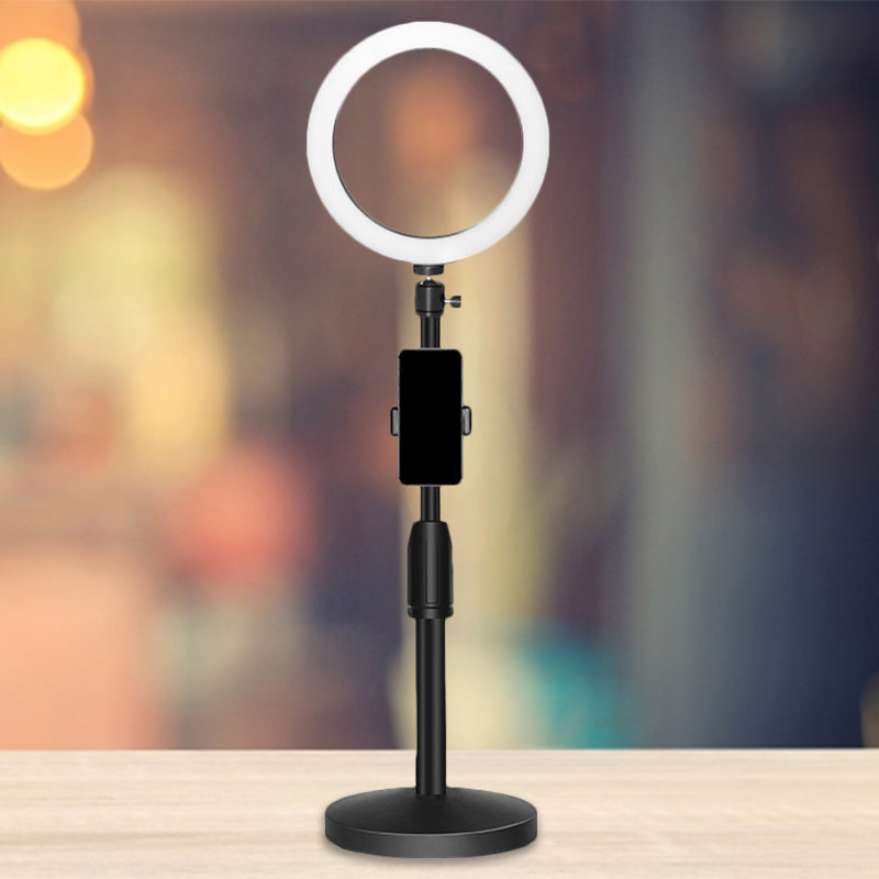 Black Led Make-Up Lamp With Phone Holder And Flash Light