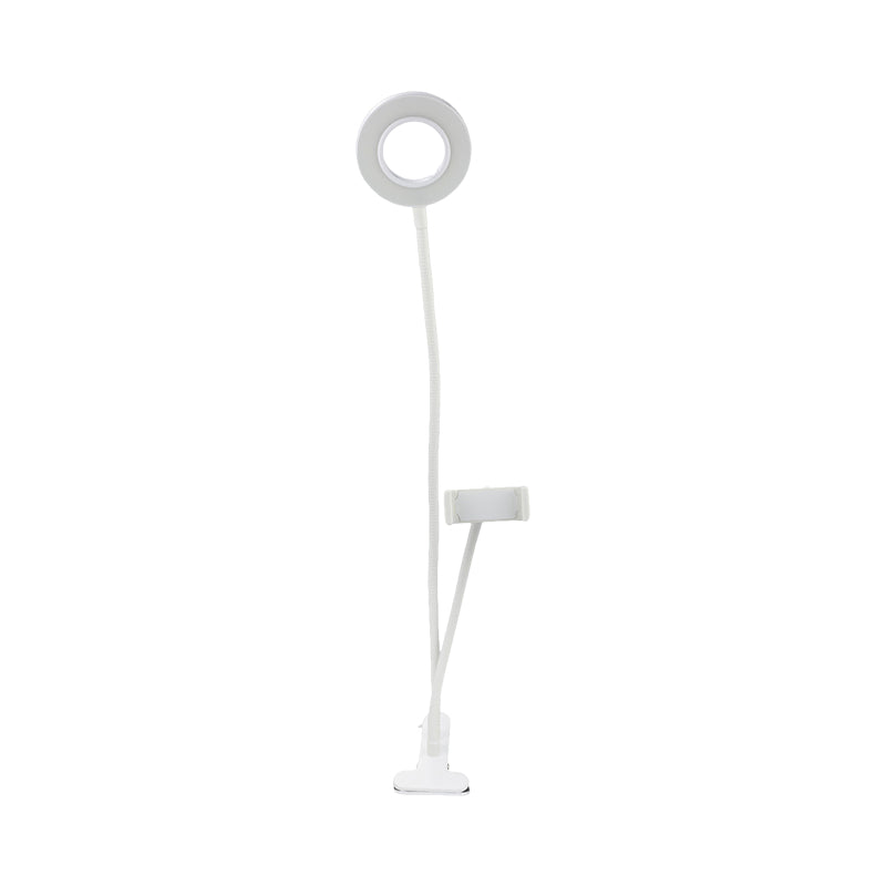 Sleek Metal Round Usb Mirror Lamp With Portable Led Fill Lighting And Flexible Arm Simplicity