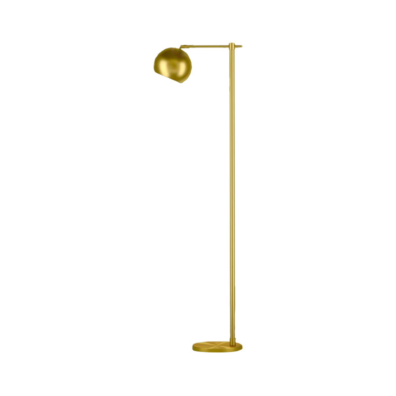 Modern Metallic Gold Spherical 1-Light Floor Lamp For Living Room