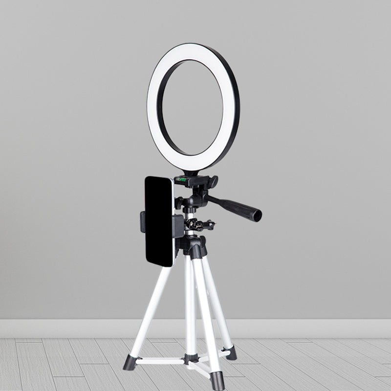Adjustable Led Ring Lamp With Tripod Stand For Minimalistic White Vanity Lighting