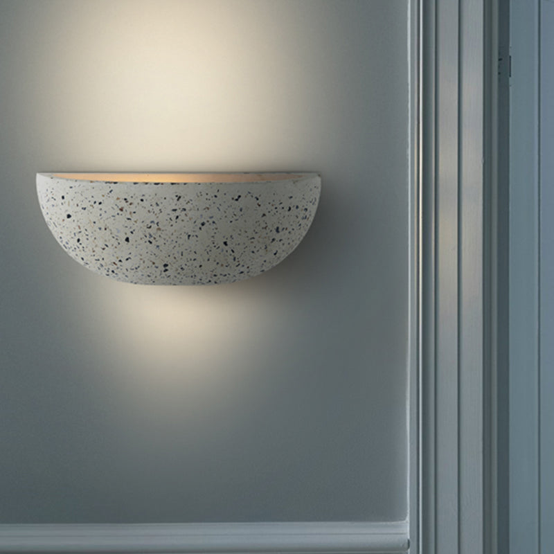 Modern Stone Bowl Wall Lamp - White Corridor Light Fixture With 1