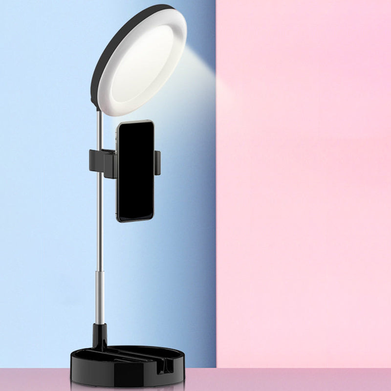 Minimal Led Makeup Lighting Mobile Phone Holder With Usb Fill Flush Lamp In Black/White/Pink Black /