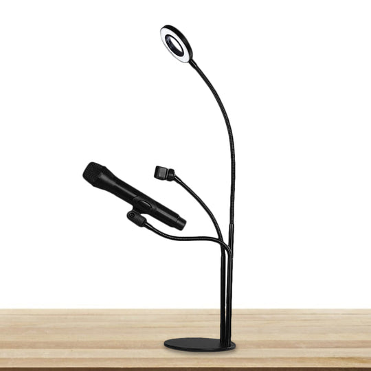 Contemporary Metal Circular Vanity Light with USB LED Fill Lighting an