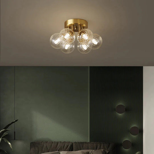Nordic Copper Creative Modern Bedroom Ceiling Lamp