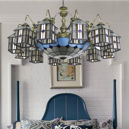 Mermaid Stained Glass Pendant Chandelier: Exquisite Hanging Lodge Light For Hotels Clear