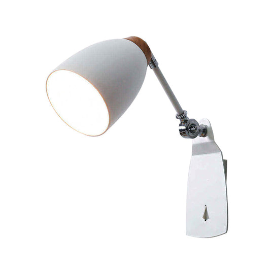 Minimalist Black/White Tapered Wall Sconce Light With Switch Ideal For Study