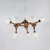 Contemporary Starburst Chandelier With Rose Gold Finish - 9/15 Lights Pendant
