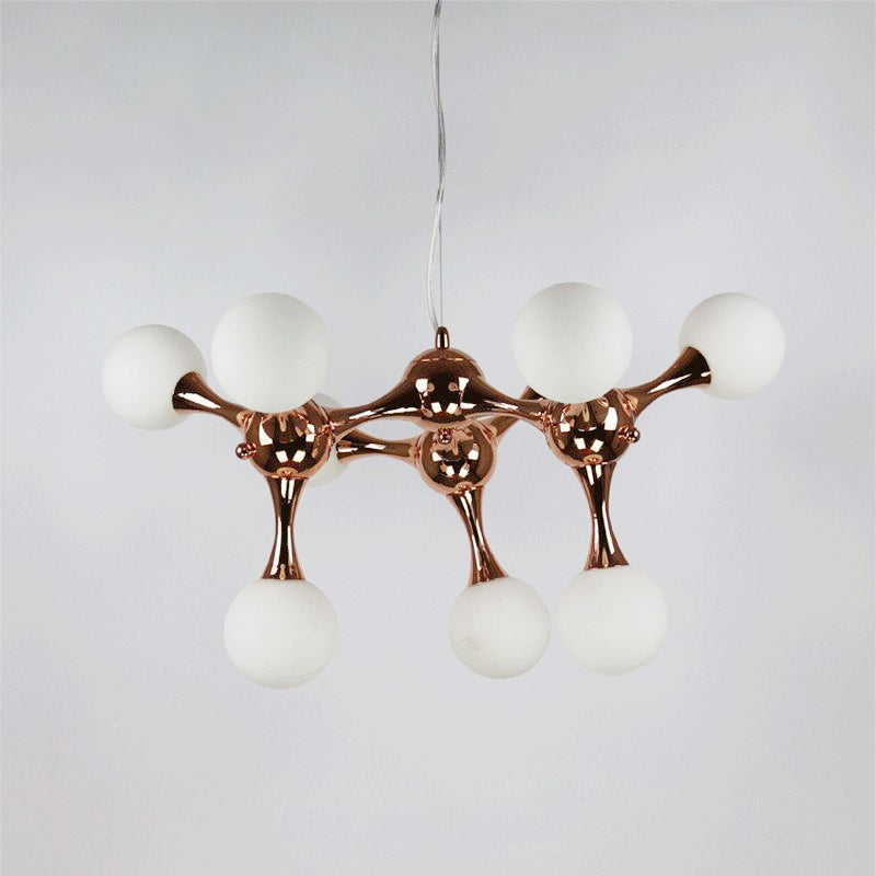 Contemporary Starburst Chandelier With Rose Gold Finish - 9/15 Lights Pendant