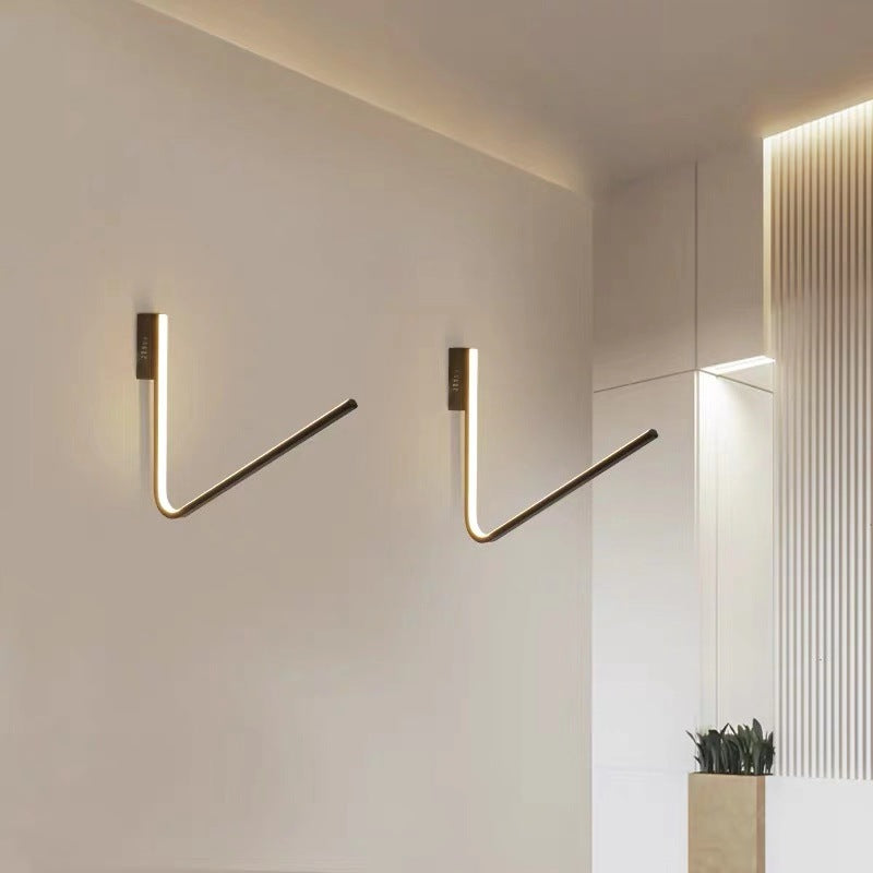 Minimalist V-Shaped Led Wall Lamp Kit - Silica Gel Corridor Sconce Lighting In Warm/White Light