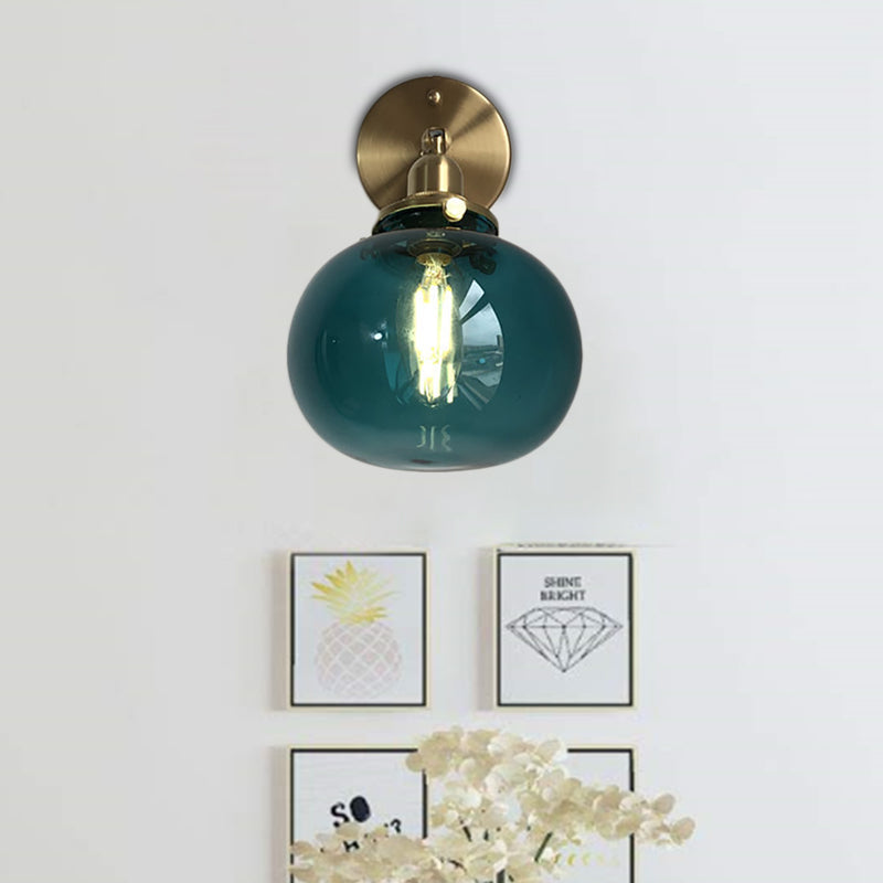 Prismatic Glass Wall Sconce With Industrial Charm For Restaurant Lighting Blue