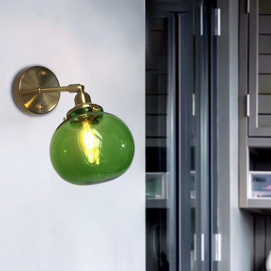 Prismatic Glass Wall Sconce With Industrial Charm For Restaurant Lighting Green