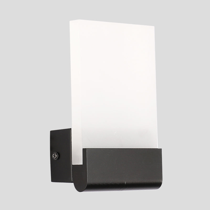 Minimalist Acrylic Rectangle Wall Mount Led Sconce Lamp - Bedside Light With Warm/White Glow