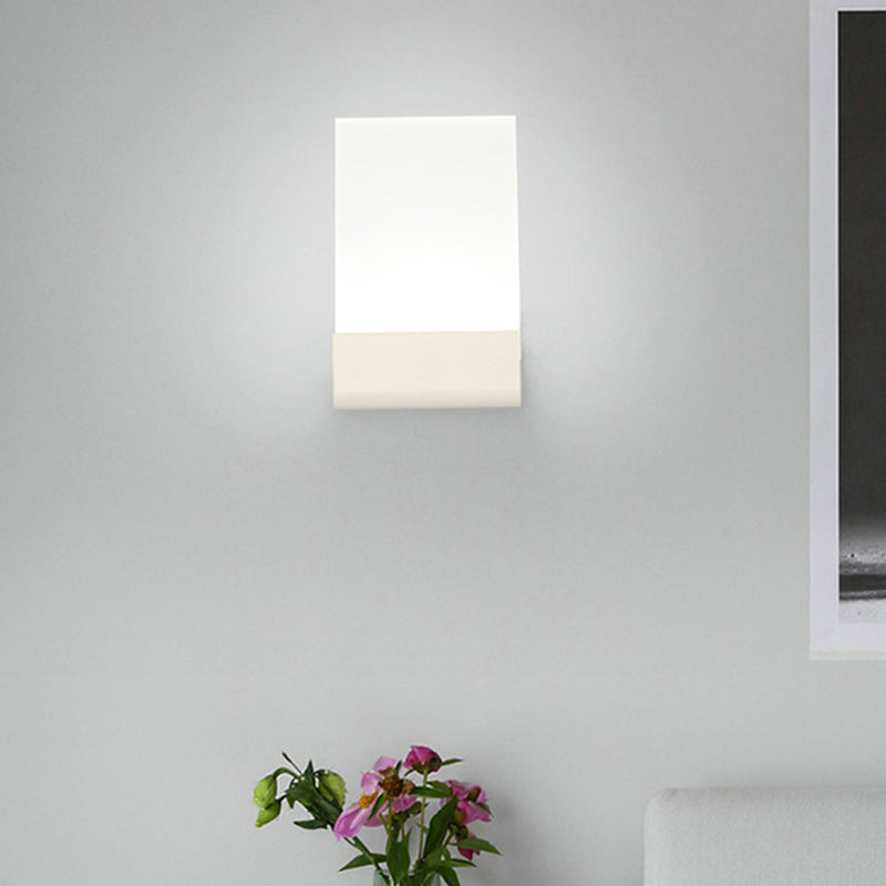 Minimalist Acrylic Rectangle Wall Mount Led Sconce Lamp - Bedside Light With Warm/White Glow White /