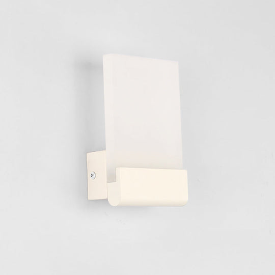 Minimalist Acrylic Rectangle Wall Mount Led Sconce Lamp - Bedside Light With Warm/White Glow