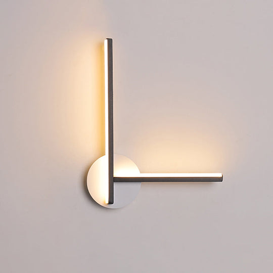 Minimalist Acrylic Cross Led Wall Sconce In Black/White For Bedside Lighting - Warm/White Ambiance