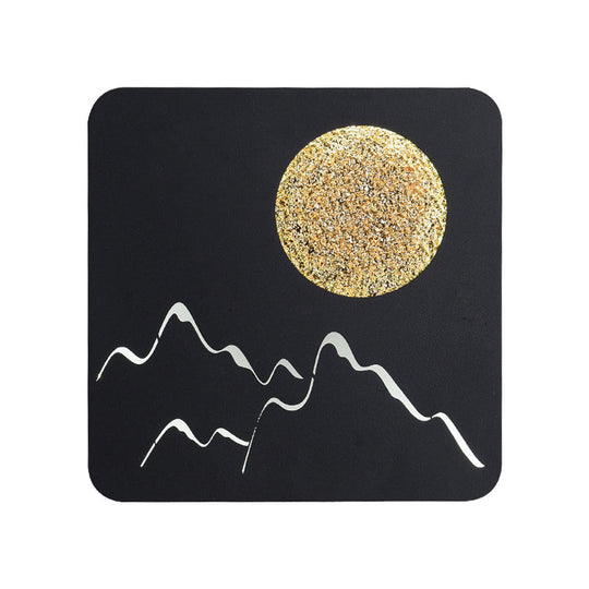 Nordic Minimalist Led Flush Mount Wall Light Sconce - Mini Round/Square Design In Black/White/Grey