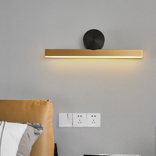 Modern Led Sconce Light Fixture - Acrylic Brass Wall Lighting Solution / Horizontal