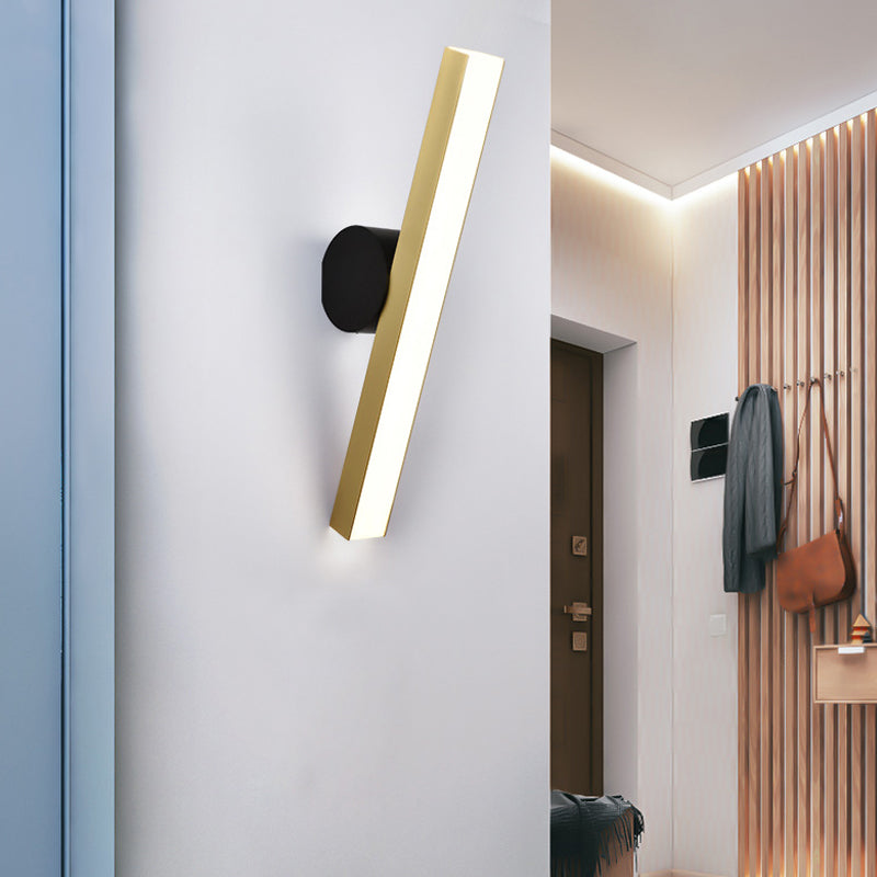 Modern Led Sconce Light Fixture - Acrylic Brass Wall Lighting Solution / Vertical