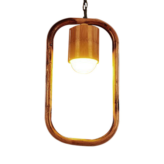 Retro Wood Brass Hanging Pendant Light For Bar Coffee Shop