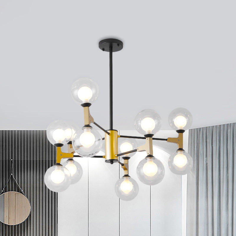 Modo G9 Gold Metal Chandelier - Contemporary 12-Light Hanging Light For Hotels Cream