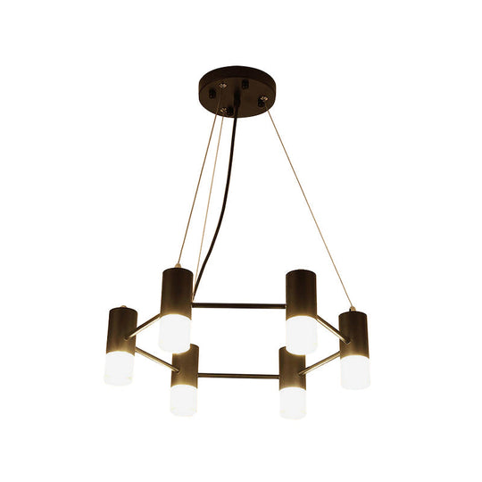 Clara - Honeycomb Modern Honeycomb Shaped Chandelier Metal Black Pendant Lighting for Hotel Living Room