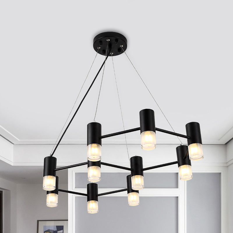 Contemporary Black Metal Honeycomb Chandelier - Ideal Pendant Lighting For Hotel Living Room 10 /