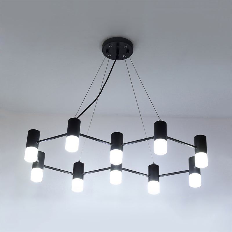 Contemporary Black Metal Honeycomb Chandelier - Ideal Pendant Lighting For Hotel Living Room