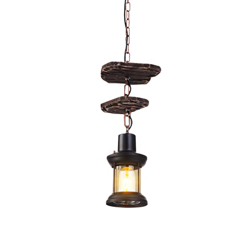 Industrial Clear Glass Single-Light Pendant Ceiling Light For Living Room Or Coffee Shop