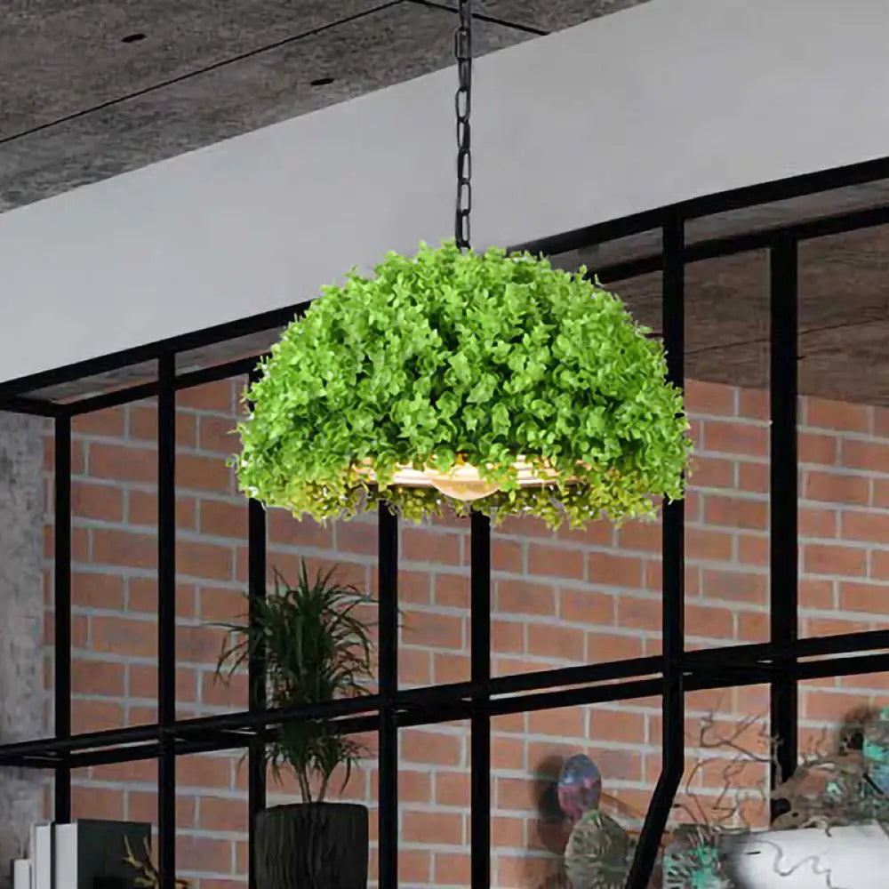 18’/21.5’ Industrial Green Led Hanging Light - Metal Ceiling Suspension Lamp / 18’