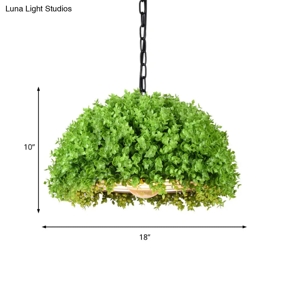 18’/21.5’ Industrial Green Led Hanging Light - Metal Ceiling Suspension Lamp