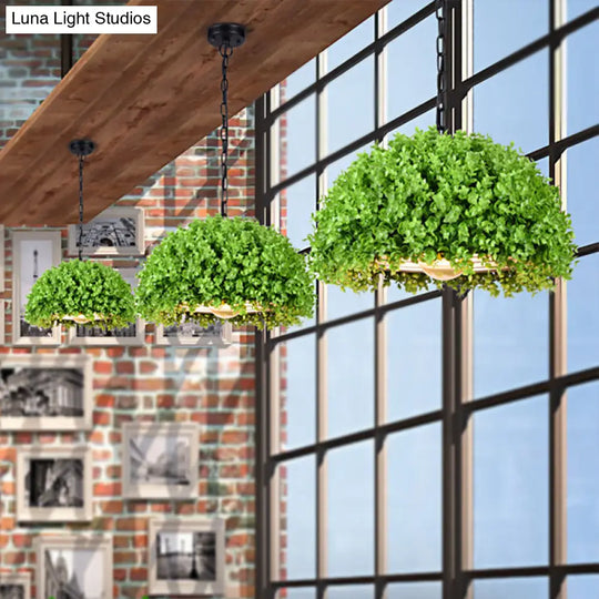 18’/21.5’ Industrial Green Led Hanging Light - Metal Ceiling Suspension Lamp