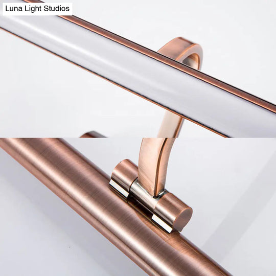 18/22 Led Bathroom Vanity Sconce Light With Linear Metal Shade In Warm/White Lighting - Copper Wall