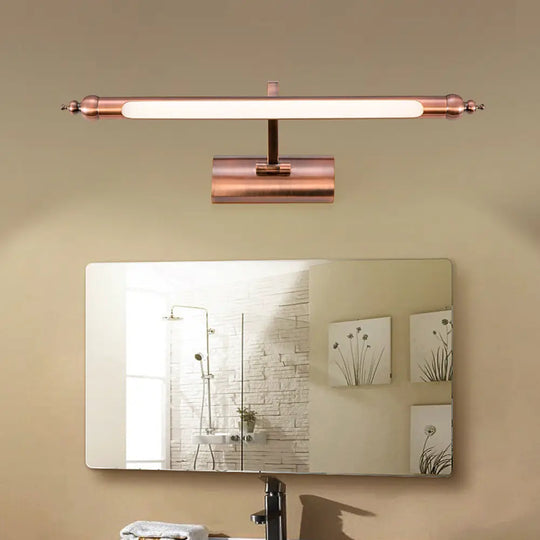 18/22 Led Bathroom Vanity Sconce Light With Linear Metal Shade In Warm/White Lighting - Copper Wall