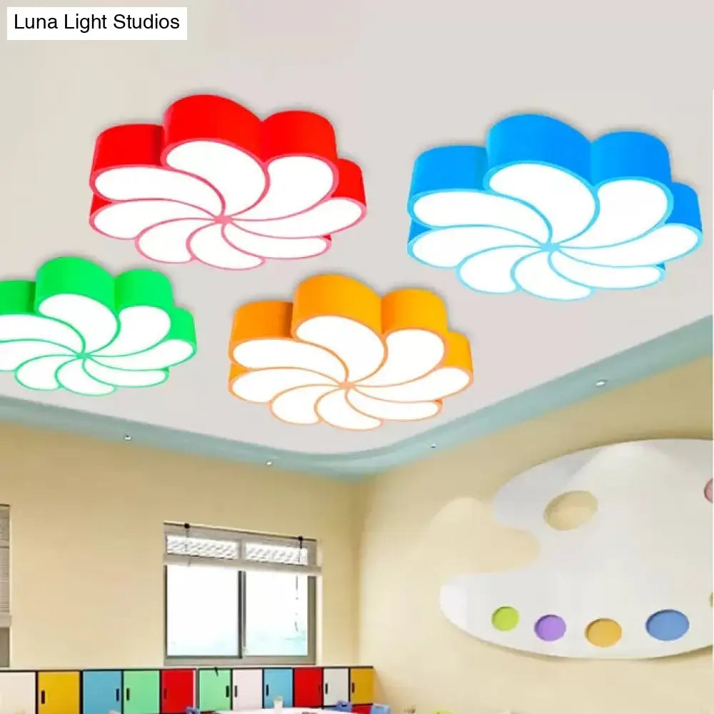 18’/22’ Petal Flush Mount Led Ceiling Lamp In Vibrant Colors And Brightness Settings –