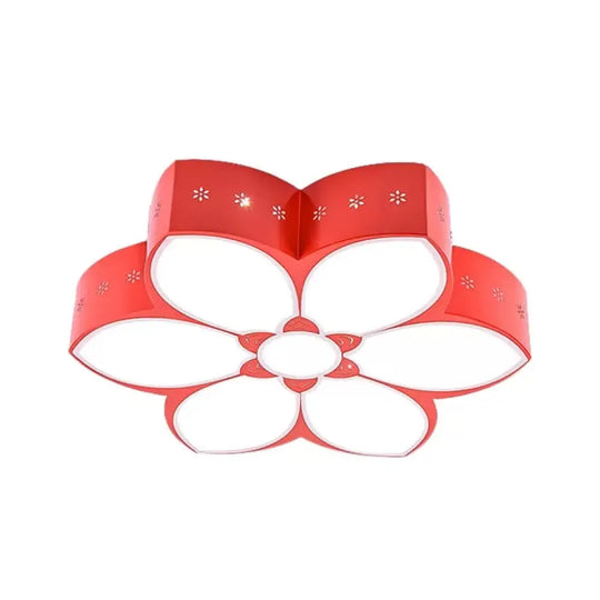 18’/23.5’ Etched Blossom Led Flush Mount Ceiling Light In Vibrant Red/Yellow/Green Red / 18’