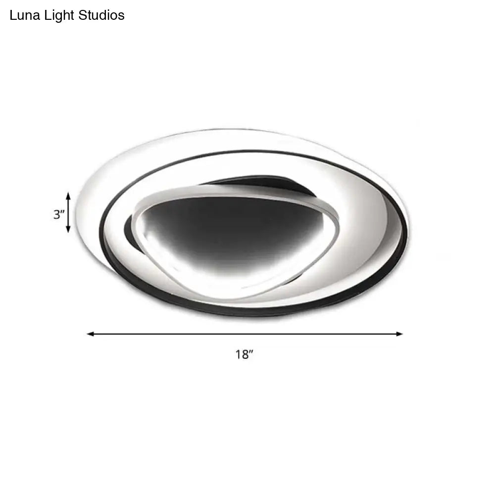 18/23.5 Wide Acrylic Circle Flushmount Led Ceiling Light - Modern Black Design In Warm/White