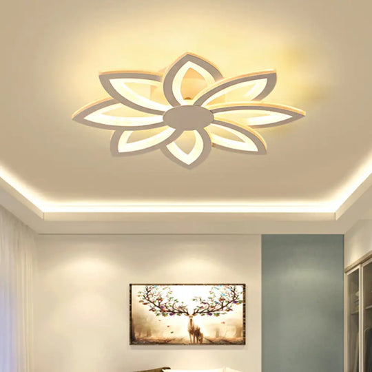 18/23’ Acrylic Flower Semi Flush Ceiling Light - Simplicity Led White Warm/White / 18’