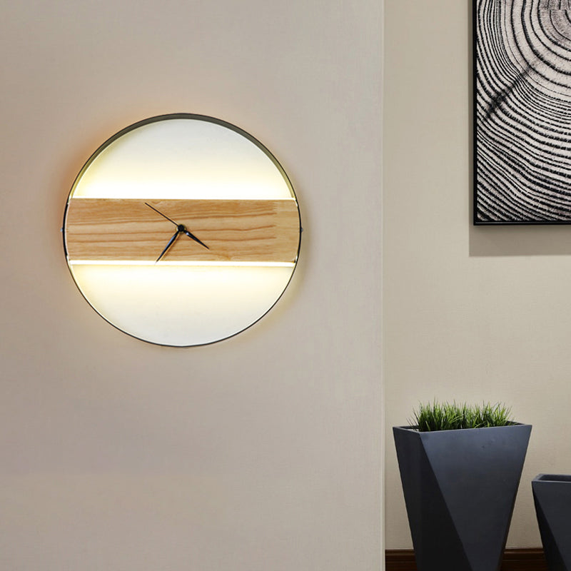 Contemporary Beige Wall Sconce With Acrylic Led - Flush Mount Rectangular/Round Parlor Design. /
