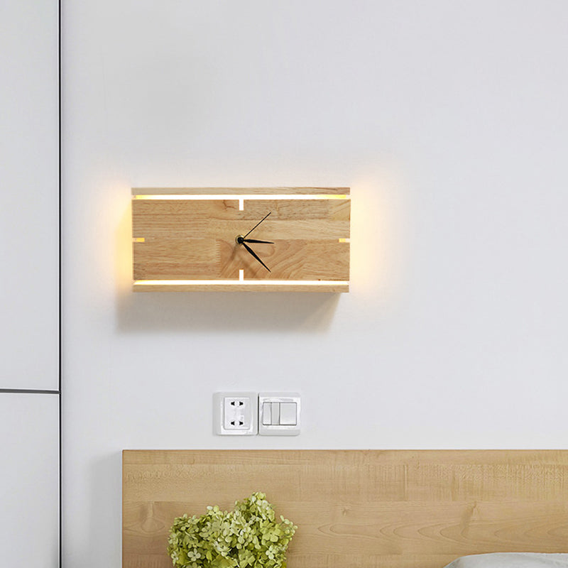 Contemporary Beige Wall Sconce With Acrylic Led - Flush Mount Rectangular/Round Parlor Design.